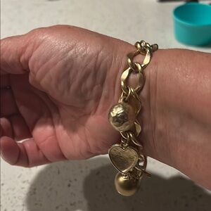Monet Gold Charm Bracelet with Angel and Spheres